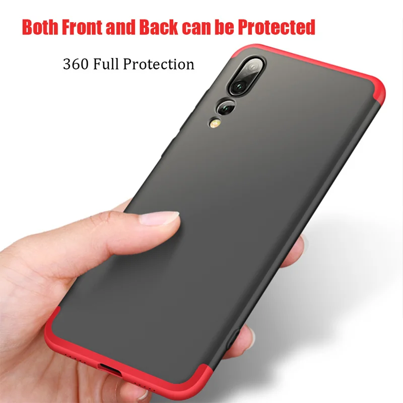 Роскошный Жесткий ПК чехол для Huawei P 20 P20pro P20 Lite 3в1 задняя крышка Броня Полный
