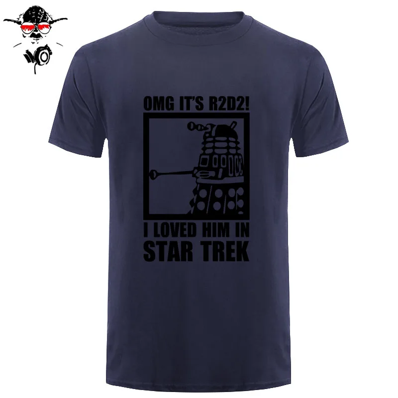 Новая летняя забавная футболка OMG It's R2D2 далек Звездные войны Dr Who Trek хлопковая футболка для мужчин