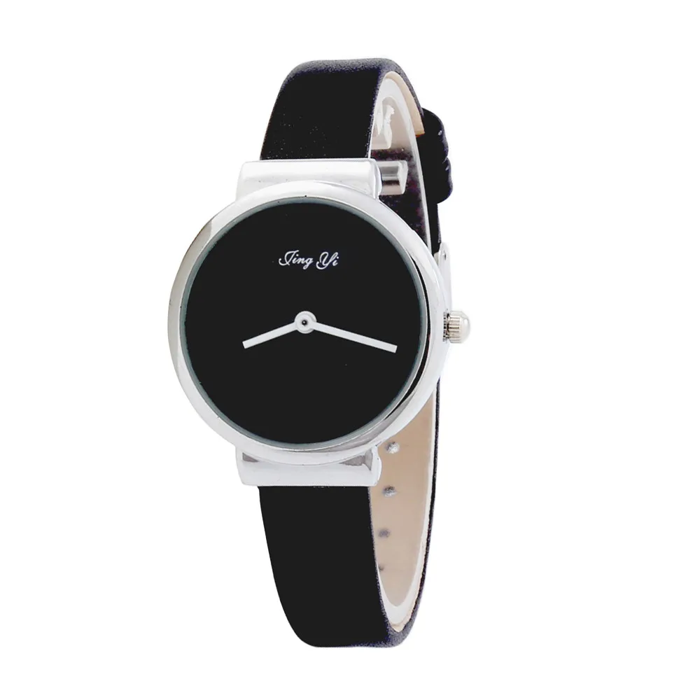 Мужские Простые Модные кварцевые кожаные Наручные часы черные белые Reloj de hombre