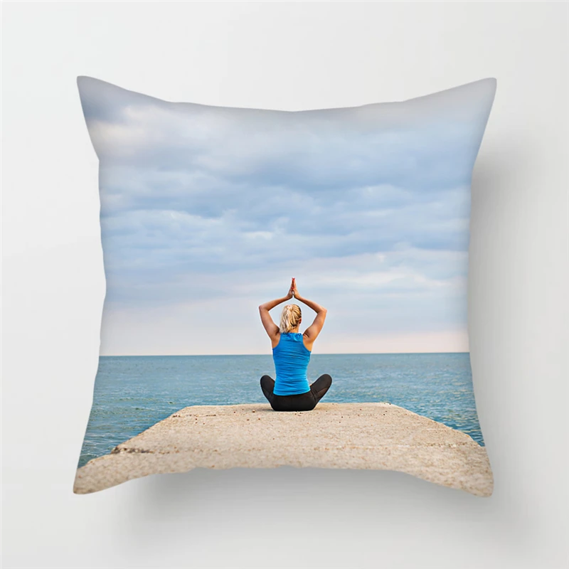 Спортивная подушка для йоги Fuwatacchi тонкий чехол подушки красоты Oceanside Sunrise