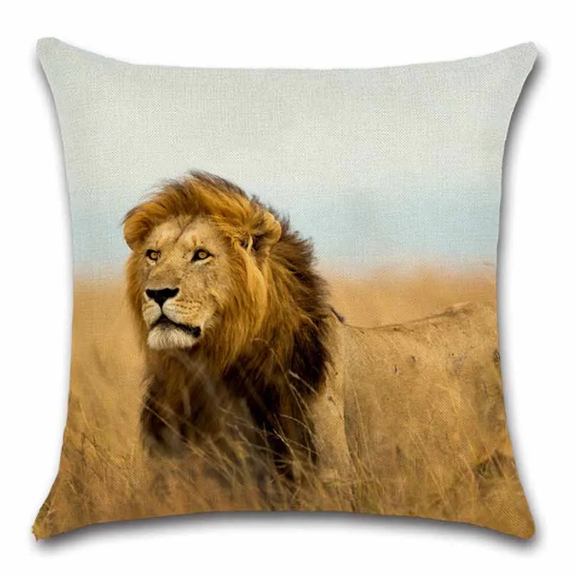 

The king of the prairie lion leo printed pillowcase Decoration home sofa chair seat decor room friend kids gift cushion cover