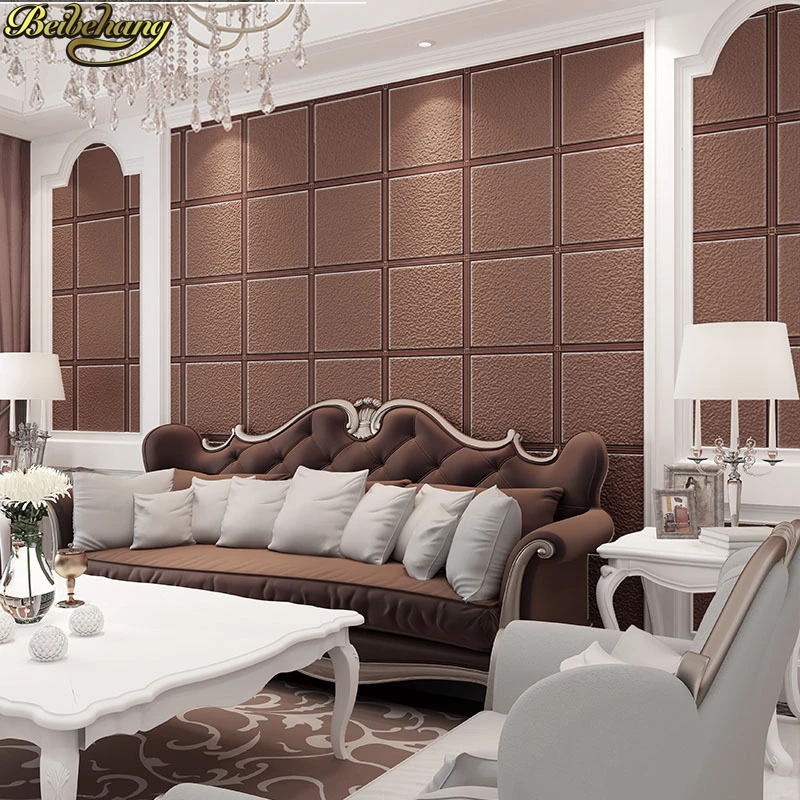 beibehang European luxury striped TV background wall simple modern living room bedroom square Ceiling paper decoration home |
