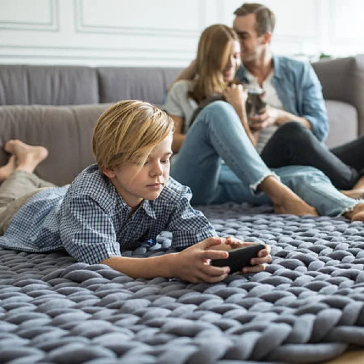 INS Горячая продажа. ручная вязка грубой хлопковой нитью. ядро одеяло из