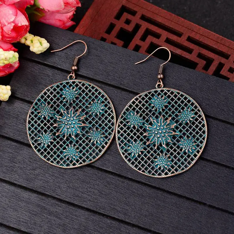 Женские винтажные серьги DOUVEI Egypt большие круглые Jhumka с перфоратором в виде