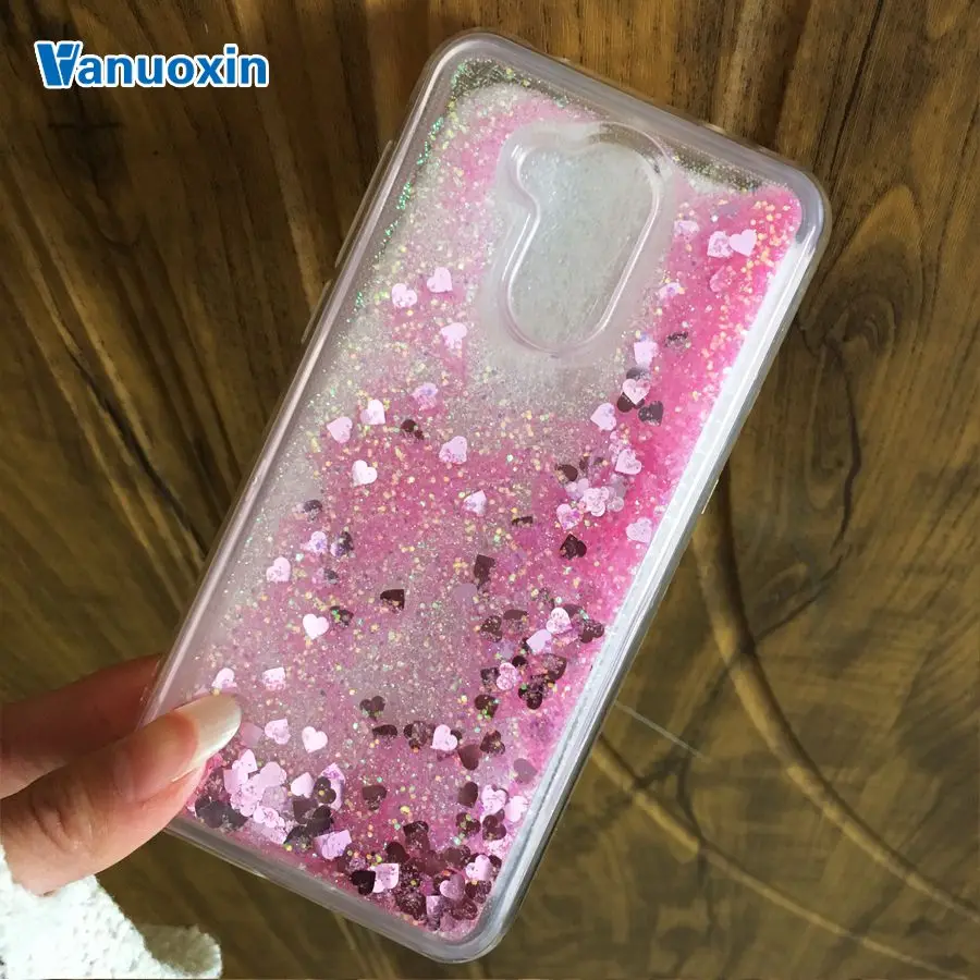 Pink heart Чехол Vanuoxin для Huawei Honor 6A, чехол для Huawei Honor 6A, чехол, чехол, динамичный блеск, жидкий силикон, мягкий ТПУ, чехлы для телефонов - Цвет: Pink heart