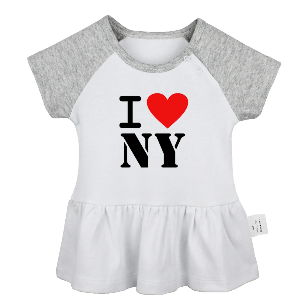 I Love New York is Heart Karma Retribution For Sin Design Новорожденные платья для маленьких