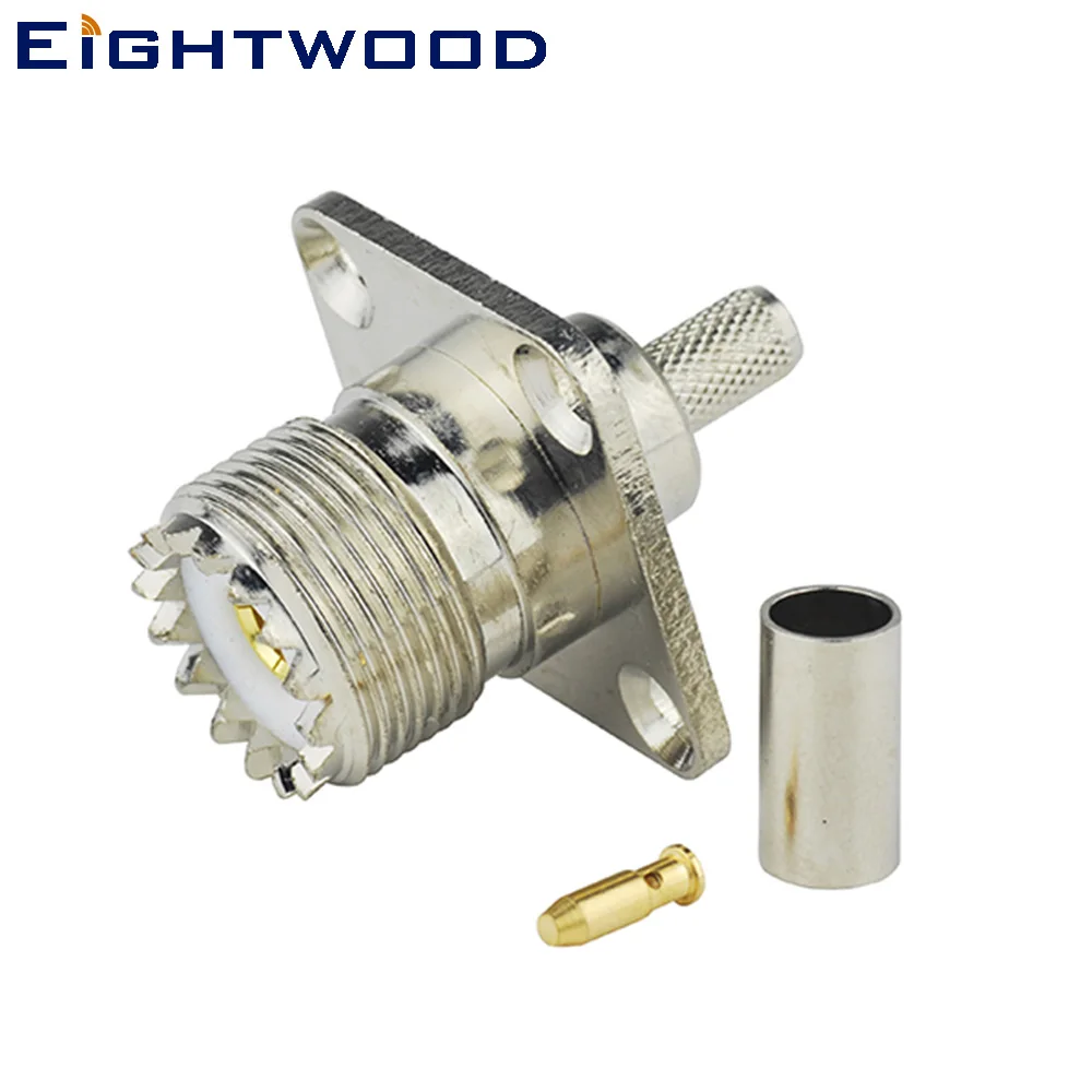 Eightwood 5 шт. UHF/SO239 разъем Женский RF коаксиальный соединитель Адаптер обжим с 4