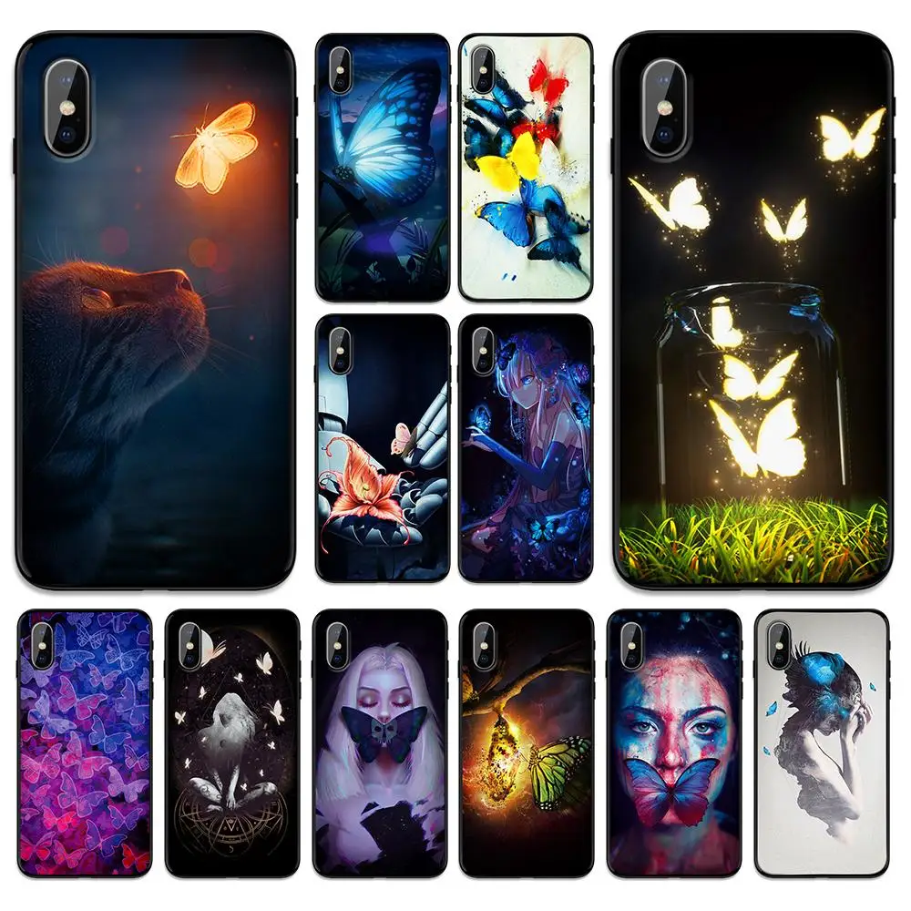 Dream butterfly and cute girl Soft TPU Case Cover for Apple iPhone 6 6S 7 8 Plus 5 5S SE X XS MAX XR Silicone Cases | Мобильные