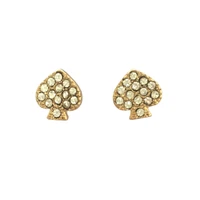 gold small pave cz crystal heart earrings studs fashion famous brand jewelry 2020 female jewelry wholesale