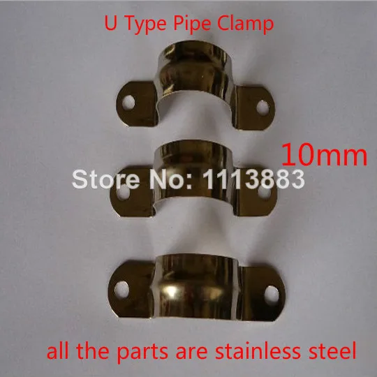 

New 10mm Stainless Steel Saddle Clamps U Type Pipe Clips