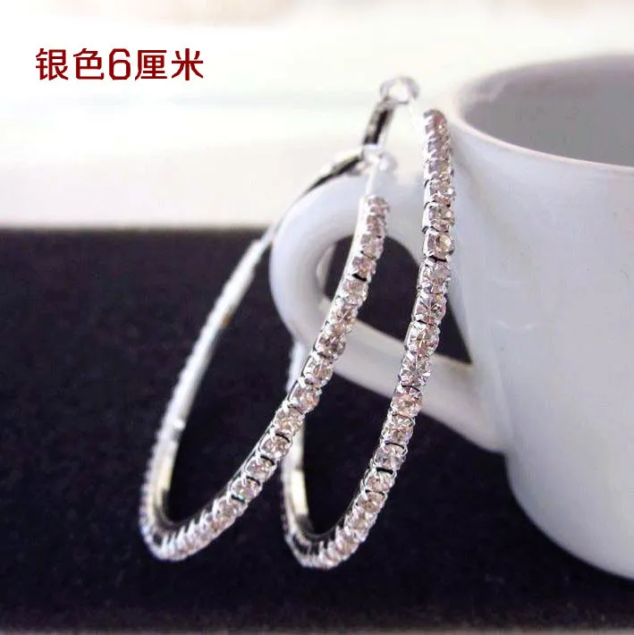 Корейские преувеличенные модные большие серьги большой круг обруч с полным