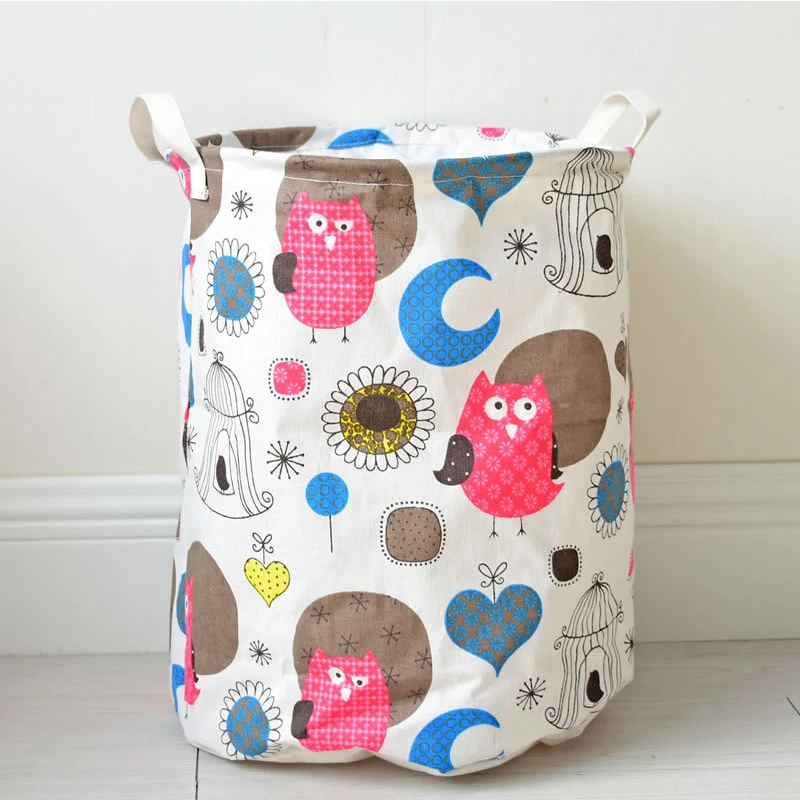 Складная корзина для белья из хлопка и льна органайзер игрушек ведро хранения с