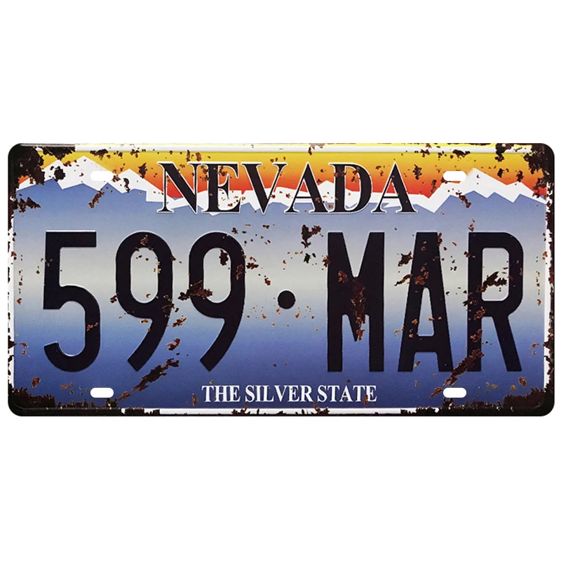 Металлический номерной знак американского стандарта с 4 цифрами металлический