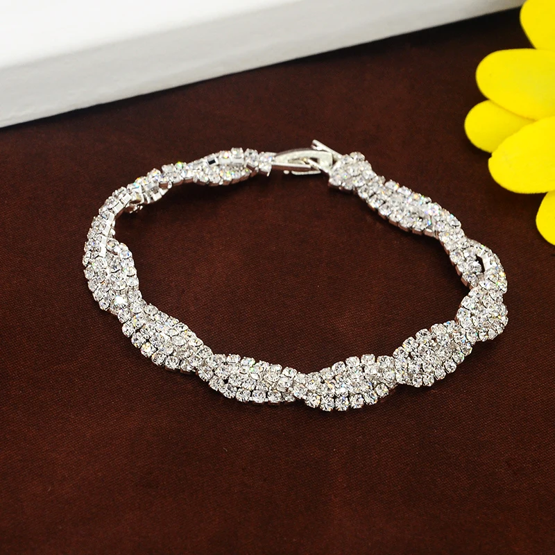 2016 новое поступление светильник браслеты серебряного цвета с кристаллами для