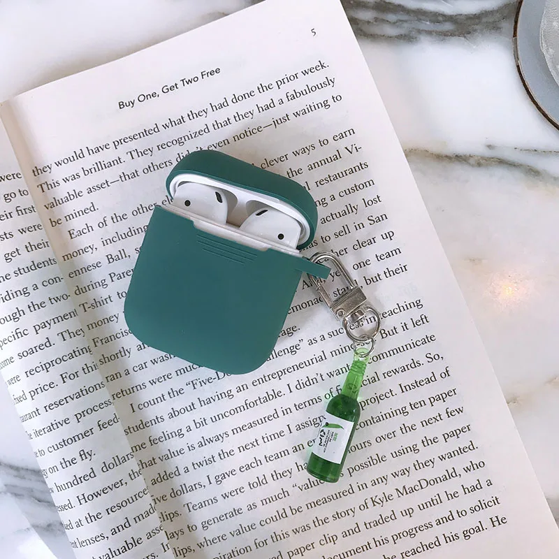 Просто силиконовый наушник для AirPods Bluetooth беспроводные наушники чехол для Apple зарядная коробка силиконовый защитный чехол Брелок