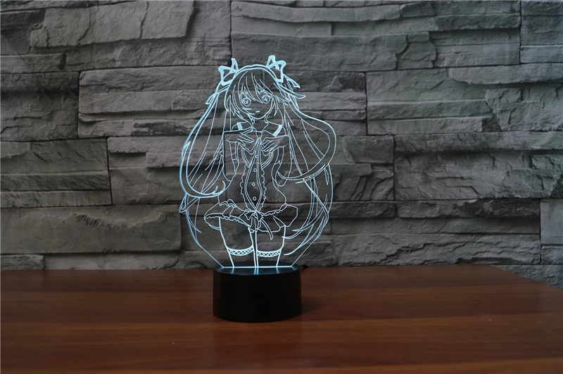 Светодиодный 3d-ночник hatsune miku моделирование ночника RGB прикроватная лампа для спальни usb настольная лампа Светодиодная лампа с сенсорным управлением Новинка Декор lampa