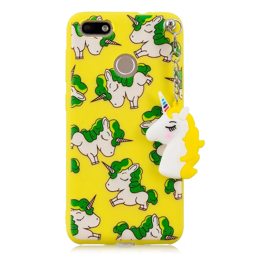 FULAIKATE Soft Case for Huawei P9 Lite Mini Enjoy 7 Unicorn Pendant Back Cover Y6 Pro 2017 Candy Color Lovely Cartoon Cases |