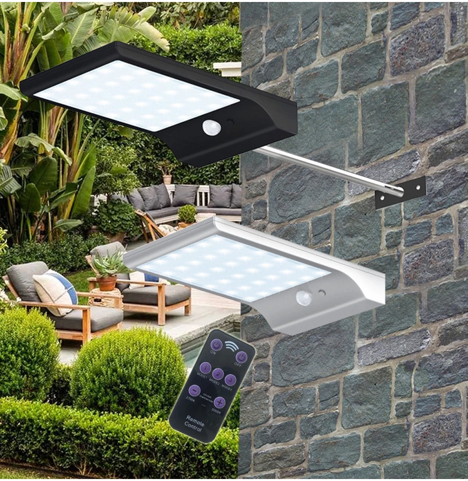 Solar Rechargeable LED Solar light Bulb Outdoor Garden lamp PIR Motion Sensor Night Security Wall light Waterproof IP65 white