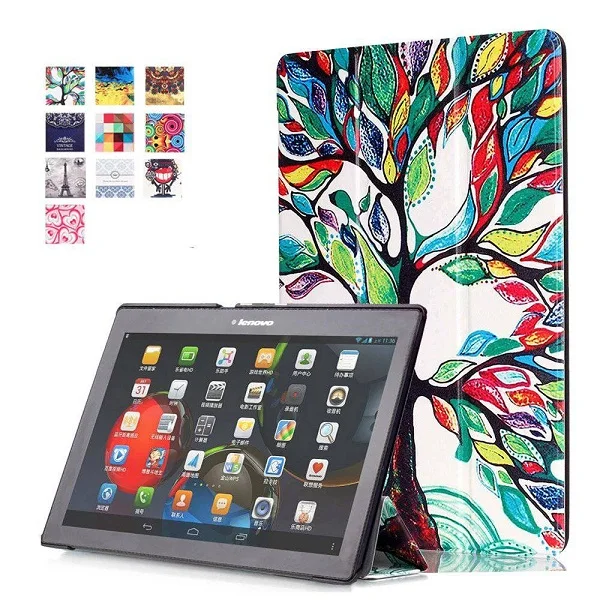 Чехол с горячим узором Fouda для lenovo tab 2 A10-70 10,1 ablet чехол из искусственной кожи для lenovo TAB3 X30 10 Plus TAB-X103F+ стилус+ пленка - Цвет: Happy tree