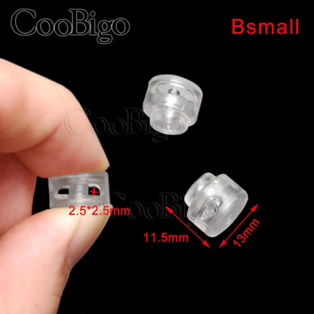 Bsmall 10 шт. пластиковый фиксатор для шнура, концы шнура, зажим, пряжка, прозрачный, прозрачный, морозный шнурок, спортивная одежда, аксессуары для сумок DIY - Цвет: Bsmall
