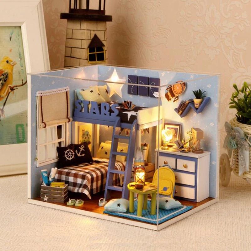 DIY Миниатюрный Кукольный домик деревянная мебель Miniatura casa de boneca Diy кукольные дома
