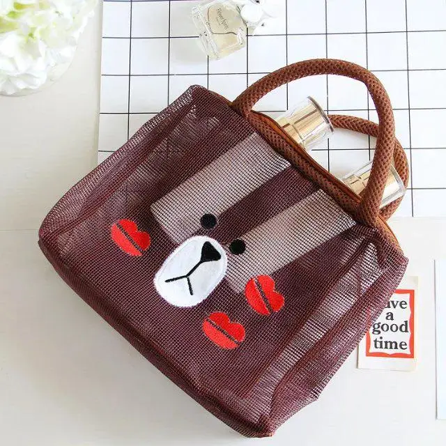 Мультфильм Япония hello kitty My Melody Cinnamoroll Собака пудинг собака полиэстер прозрачные косметички сетчатый мешок для хранения пляжная сумка - Цвет: 11