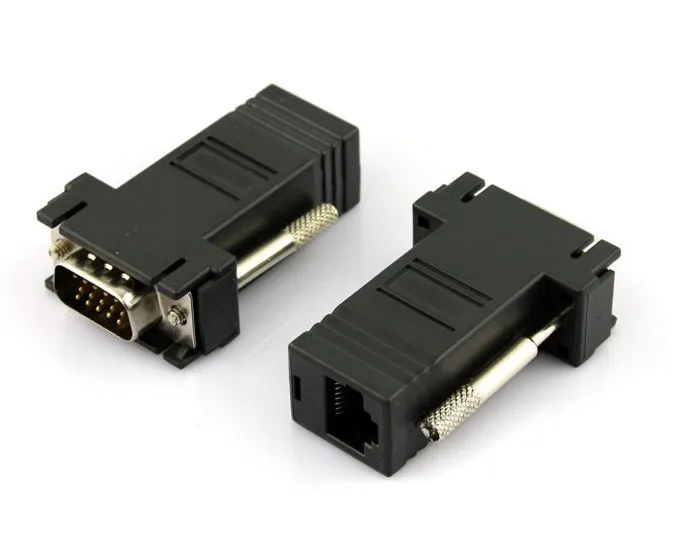 10 pcs/Lot VGA 15PIN Extender Male To LAN CAT5 CAT 5e RJ45 Female Adapter Transmits Signals Up 100 FT For DVR Game Consoles | Электроника