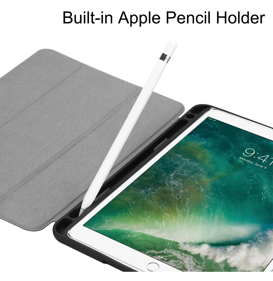 Чехол MTT для iPad 9,7 дюймов с карандашом, мягкий чехол из искусственной кожи, флип-чехол для планшета для iPad Air 1 2, чехол с функцией автоматического сна/пробуждения