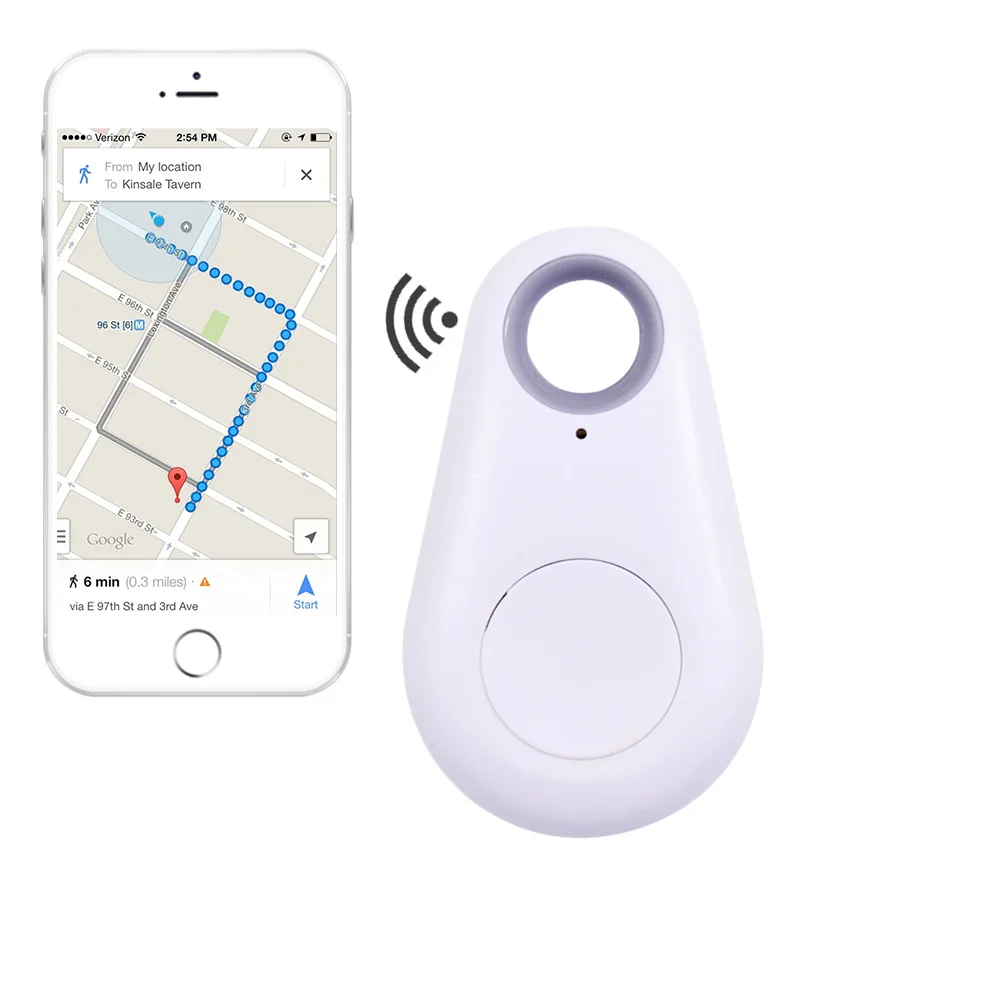 Белый Мини анти-потеря Карманный смарт-трекер беспроводной Bluetooth 4,0 трекер gps локатор тег сигнализация кошелек ключ для питомца собаки трекер - Цвет: Белый