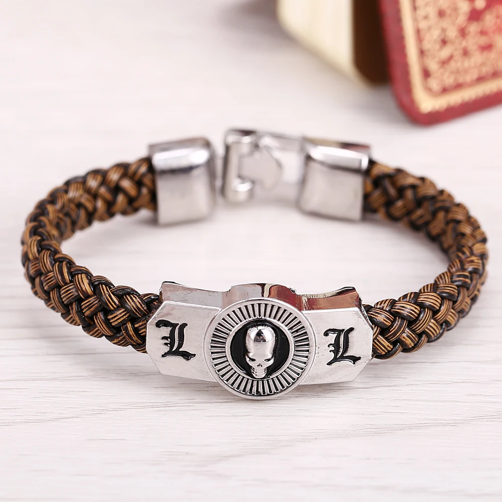 

Movie&Anime Death Note Leather bracelet men Woven Punk Cosplay Accessories bracelets gifts Bangle New bracelets RB-86