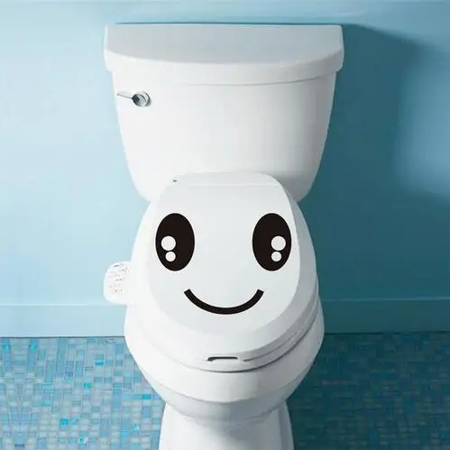 Наклейки на унитаз с изображением улыбающегося лица украшения для ванной