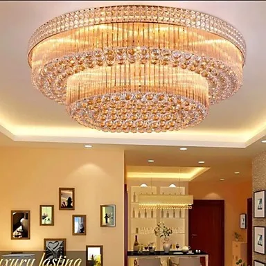 

LED Modern Luxury Chandeliers Crystal Living Room LED Absorb Dome Light Diameter 60CM Contains 6 LED Bulbs