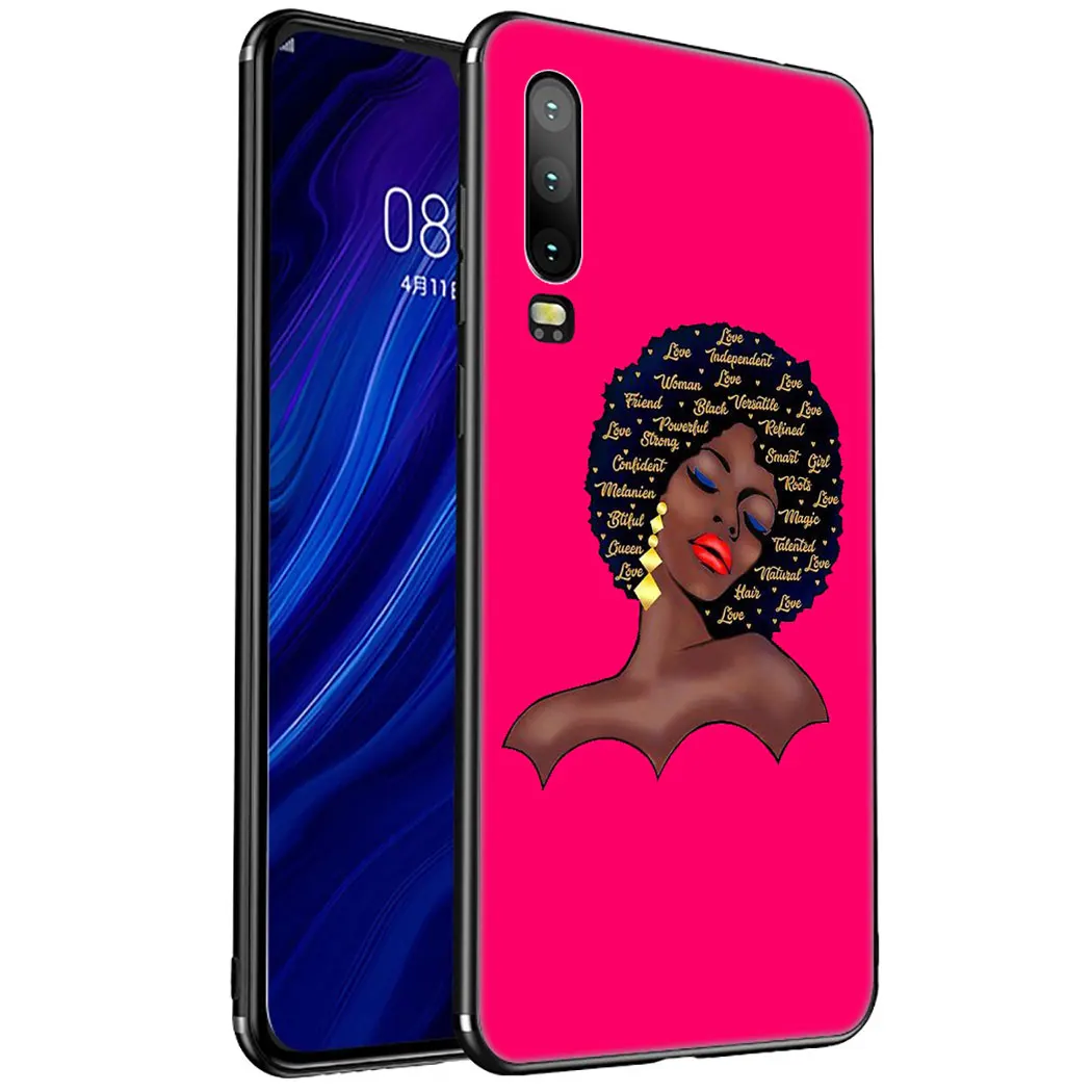 IYICAO Girls Black Women Art Soft Silicone Case for Huawei P Smart P30 P20 P10 Lite Pro Phone |
