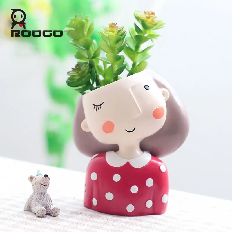 Цветочный горшок ROOGO для суккулентов домашний сад декоративные горшки милый