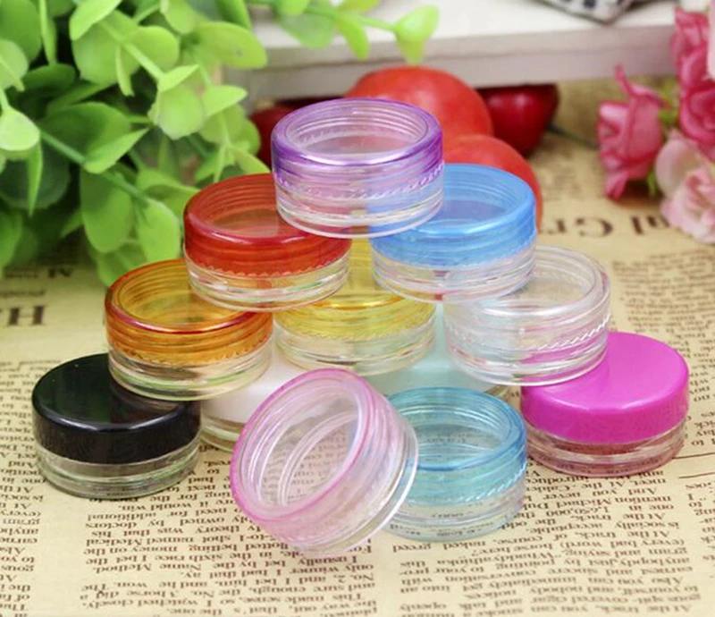 10 шт./лот 3 г смешанные цвета маленькие пустые косметические многоразовые бутылки