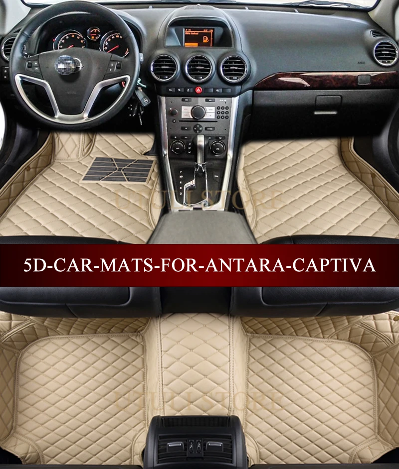 

Leather Car floor mats for VAUXHALL Opel Antara Zafira / Chevrolet Captiva custom fit all weather carpet floor foot mats