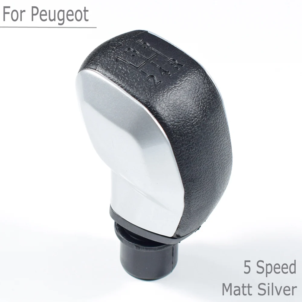 Matt Silver 5 Скорость автоинструмент Шестерни рукоятка переключения Ручка для peugeot 106 206 306 406 207 307 407 301 308 2008 3008 для Citroen C2 C3 C4 Elysee - Название цвета: Matt Silver