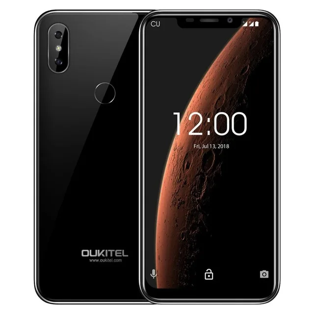 Black OUKITEL C13 Pro 6,1" 19:9 2 ГБ 16 ГБ Android 9,0 мобильный телефон MT6739 Четырехъядерный 4G LTE 5G/2,4G wifi смартфон распознавание лица отпечаток пальца - Цвет: Black