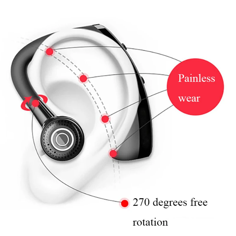 2018 Knotolus Newest V8 Version Of Business Ear-hook Type Earphone Wireless CSR Bluetooth Headset Stereo With Sound Control | Электроника