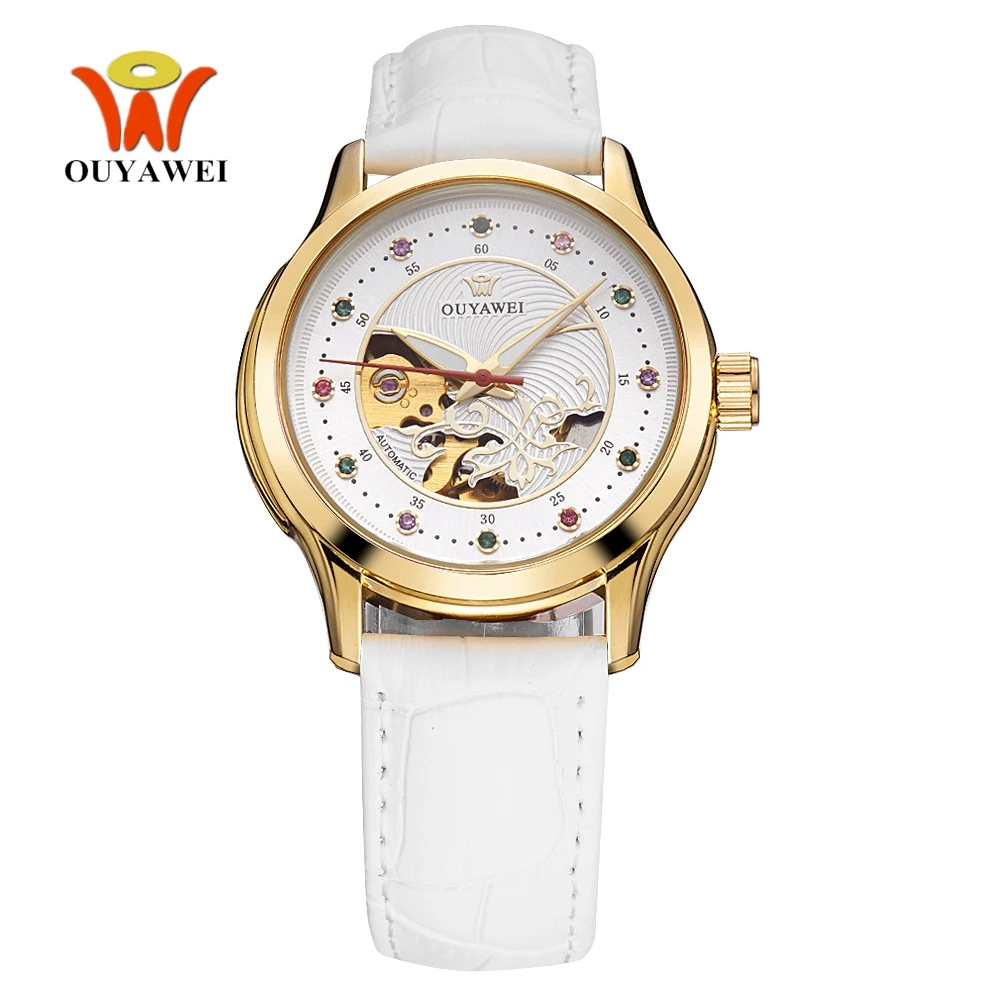

Top Sale OYW Female Automatic Mechanical Watch Leather Band Watch Fashion Woman Wristwatch Dress Watch Business Lady Reloj Mujer