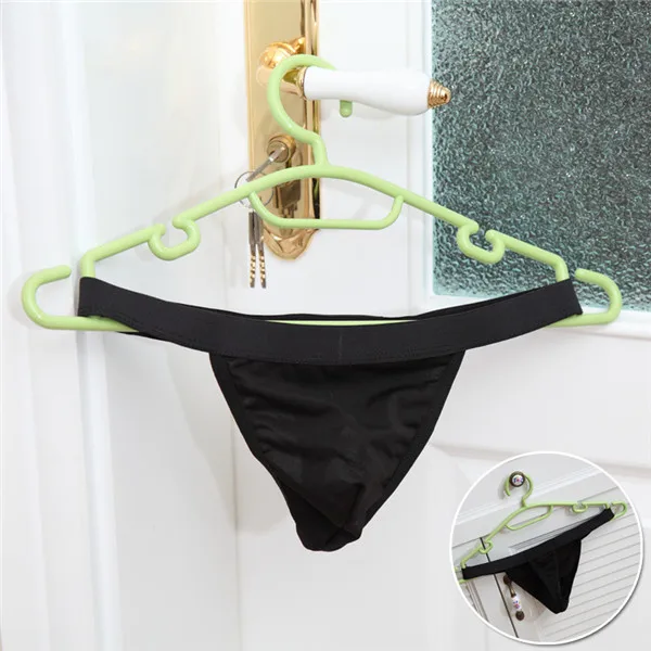 Мужские трусы стринги с карманом для пениса черные танга бандаж на пенис