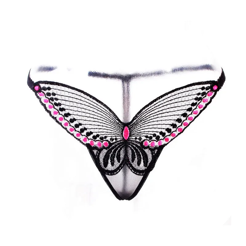 Прекрасная кукла Королевский Вышивка Кружево сексуальные стринги T Back мягкие