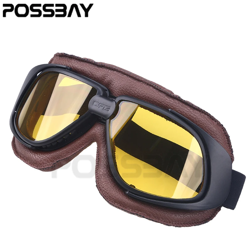 Posbay искусственная кожа внедорожные Гонки велосипедные мотоциклетные очки ретро
