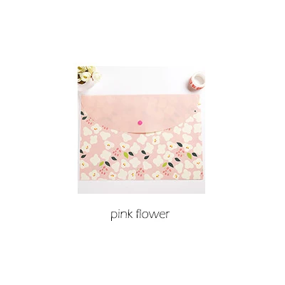 pink flower Kawaii милый кролик сумка-файл для документов сумка водонепроницаемый файл Презентация папка Органайзер школьные офисные канцелярские принадлежности sl1217 - Цвет: pink flower