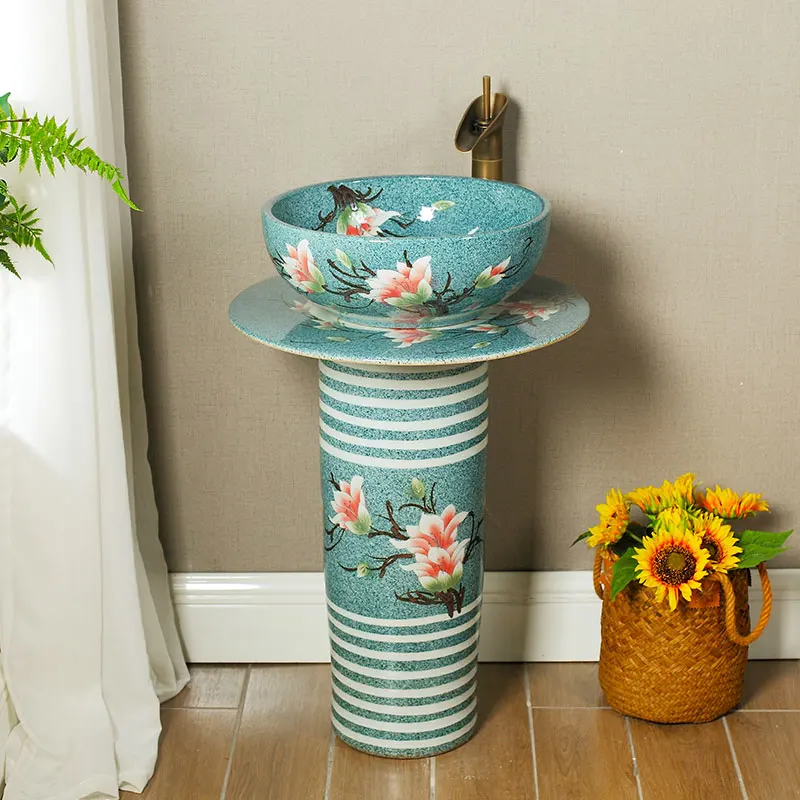 Ретро-раковина на подставке античная керамическая раковина для пола