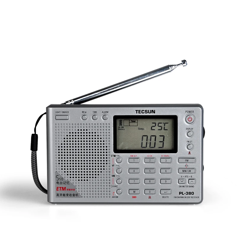 Tecsun PL 380 PL380 с широким диапазоном цифровой PLL Портативный Радио FM стерео/LW/SW/MW