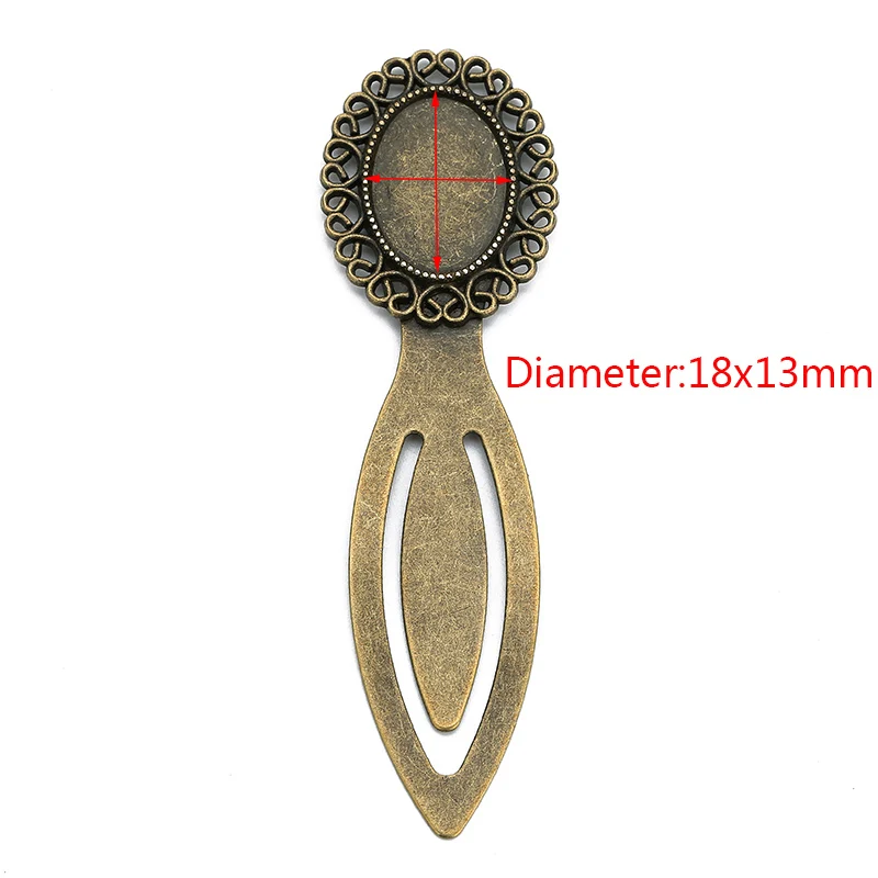 Oval 18x13mm 10 шт античная бронза Винтажная закладка кабошон основа Закладка в форме цветка установка подходит 20 мм кабошон камея закладки сделай сам - Цвет: Oval 18x13mm