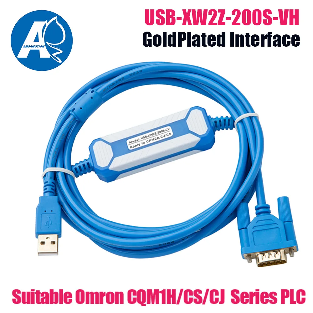 Amsamotion Модернизированный PLC Кабель для программирования USB-XW2Z-200S-VH для Omron CQM1H/CPM2C серии USB к RS232 для COM1/cm2a/cs/cj