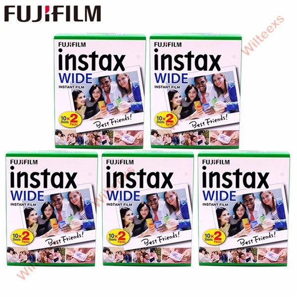 10-100 листов оригинальная пленка моментальной печати Fujifilm Instax Wide белый/радужный/монохромный для камеры моментальной печати Fuji 300/200/210/100/500AF - Цвет: 100 White wide films