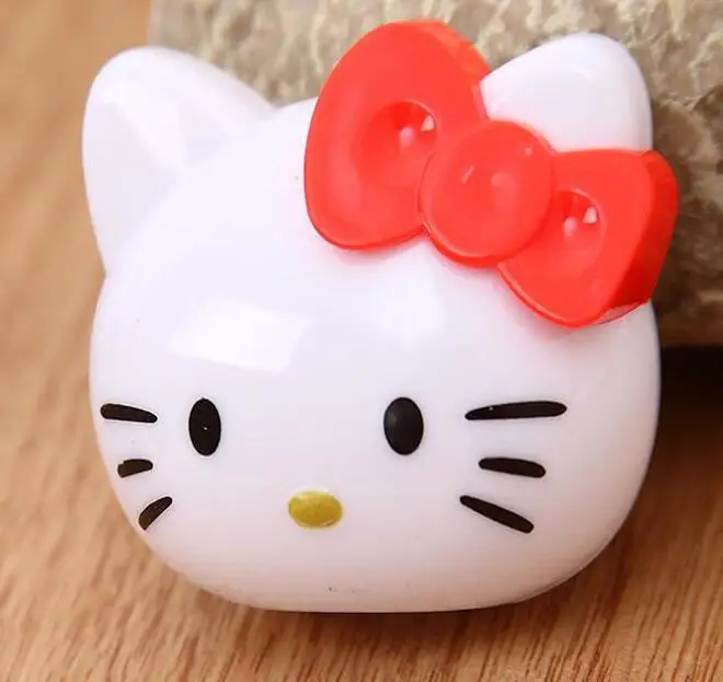 Kawaii, милая головка hello kitty, точилка для карандашей с одним отверстием, для офиса, школы, поставка карандашей, точилка для карандашей, детский подарок - Цвет: Цвет: желтый